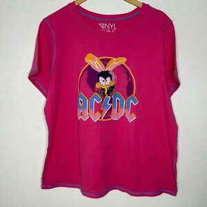 Torrid Vinyl ICONS AC/DC cotton blends NWOT pink TShirt plus size 2X